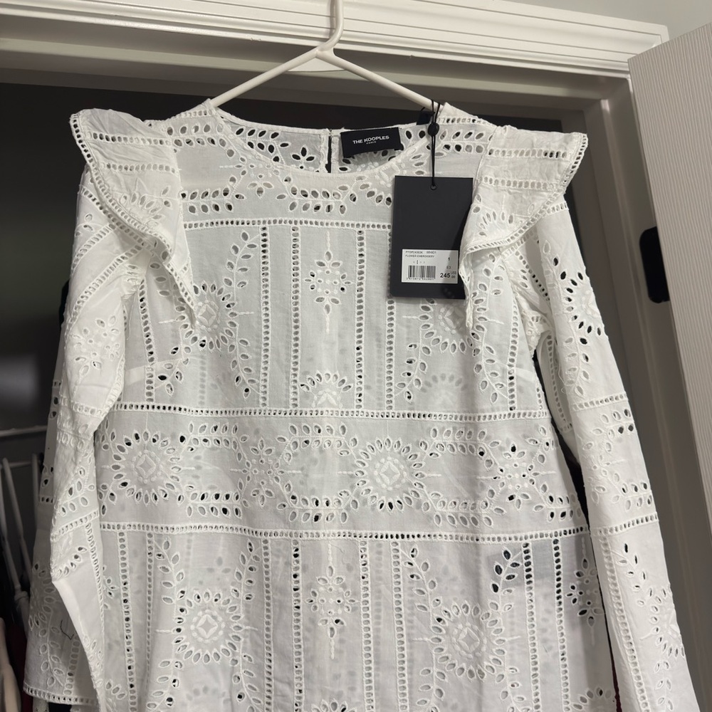 White Eyelet Lace Blouse